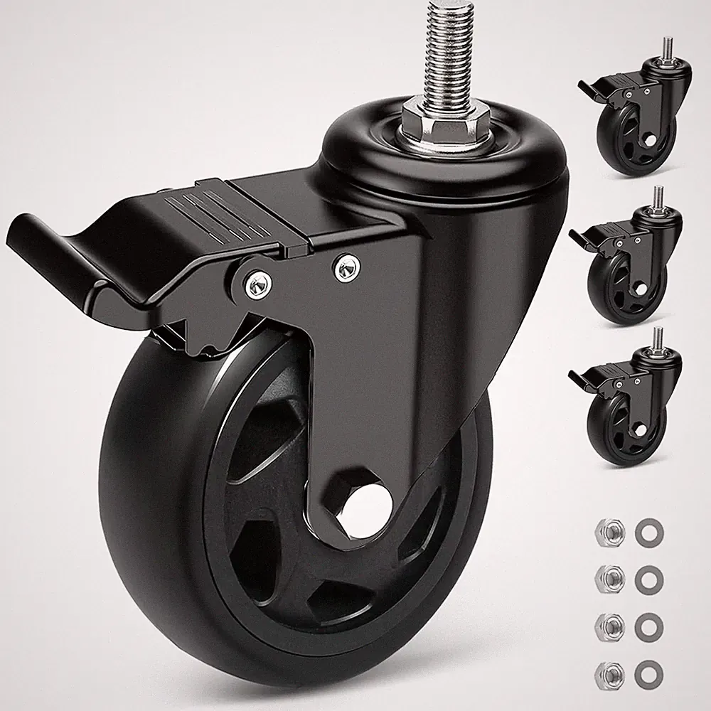 Möbelrolle 100mm Lenkrollen M10 30mm Schraube Doppellager 360-Grad 4 Stück 500KG