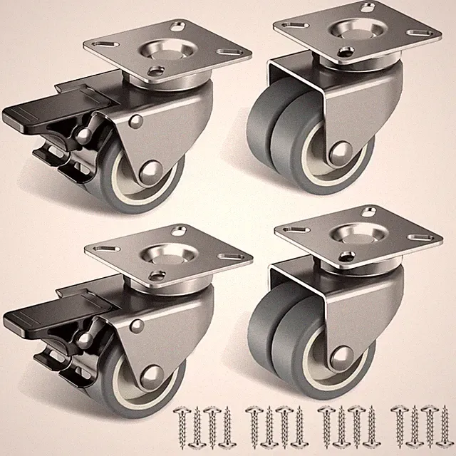 Möbelrollen 50mm Schwerlast mit Bremse 4er Set Rollen für Strandkorb Möbel