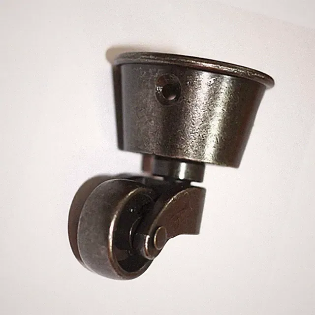 Möbelrollen aus massivem Messing, mit Schraubbefestigung, antiker VintageStil...
