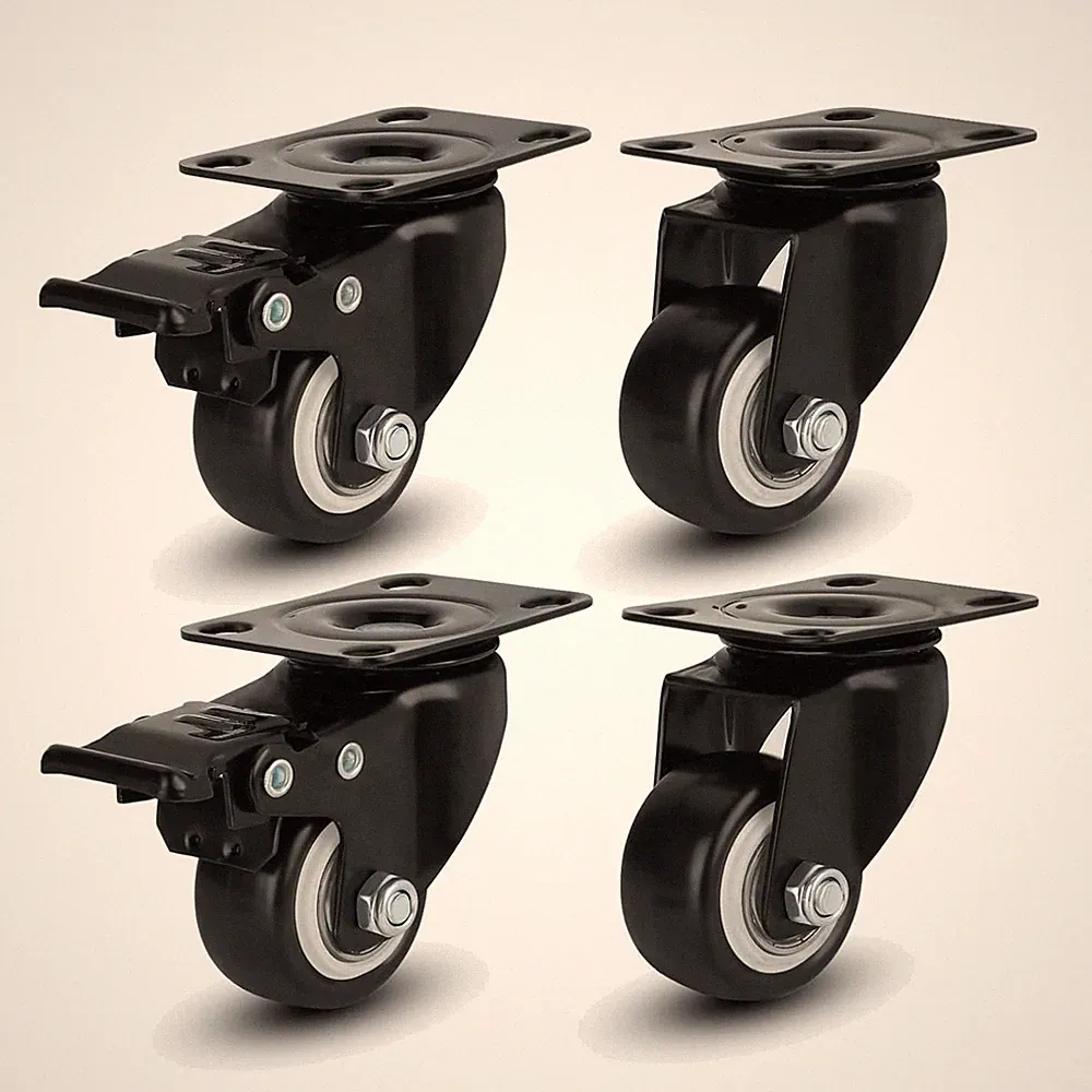 Möbelrollen mit Bremse 40mm Set 4 Stück Schwerlastrollen für Möbel Tragkraft50kg