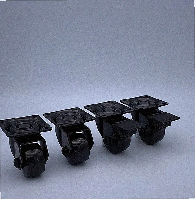 Möbelrollen schwarz transparent 35 50 mm Design Lenkrolle Bremse Transportrolle