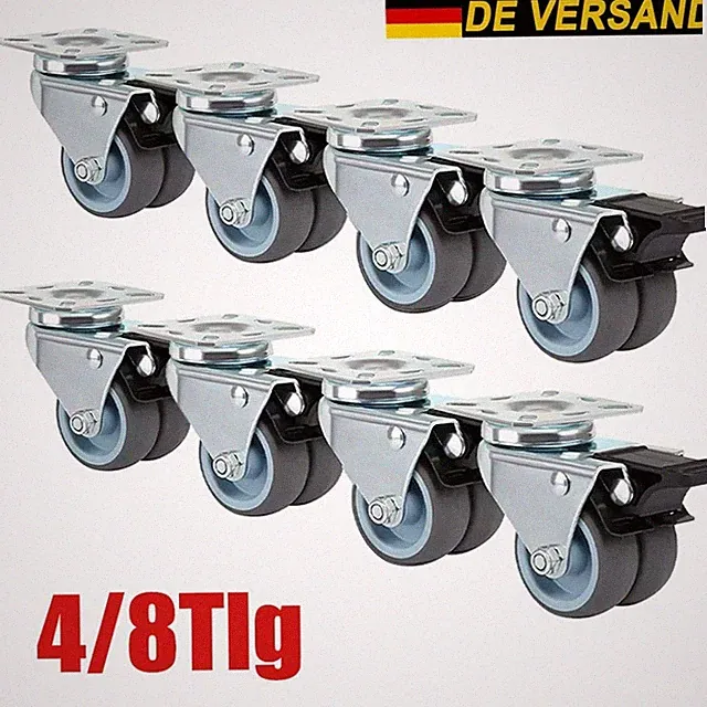 Möbelrollen Schwerlastrollen Lenkrollen Strandkorbrollen Ø 50 mm 400 kg 4er-Set