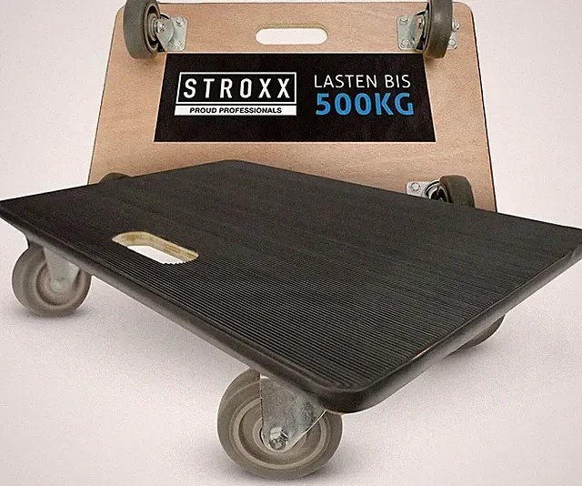 Möbelroller Transportroller Rollbrett 600 x 400 Antirutschüberzug 500kg Stroxx