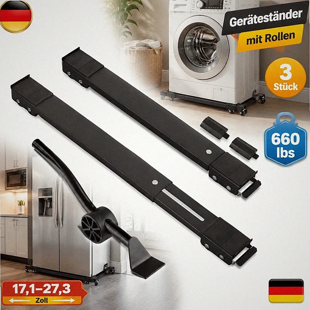 Möbelroller Verstellbar Schwerlast Schwarz Rollen Waschmaschine Kühlschrank Sofa