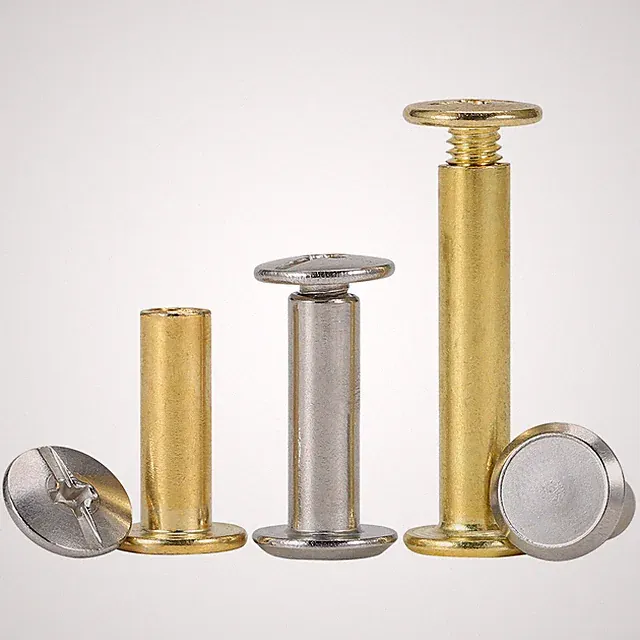 Möbelschrauben Flachkopf Hülsenmuttern mit Schrauben V2A Edelstahl M3 M4 M5 M6