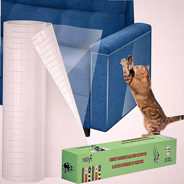 Möbelschutz Katze Transparent - Kratzschutz Sofa Flexibler Schnitt 5m x 42cm