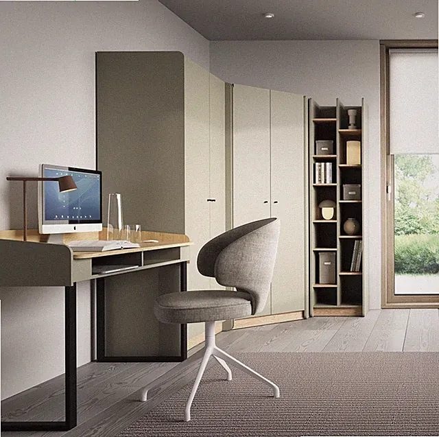 Möbelset Alessio Set B/E Kleiderschrank Bücherregal Eckschrank Schreibtisch