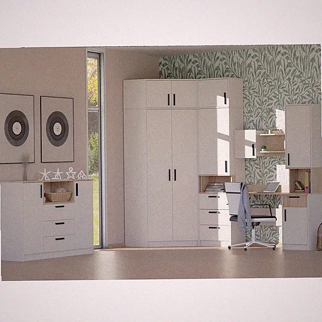 Möbelset GRANT Set 25C Kommode Schreibtisch Regal Kleiderschrank Jugendzimmer