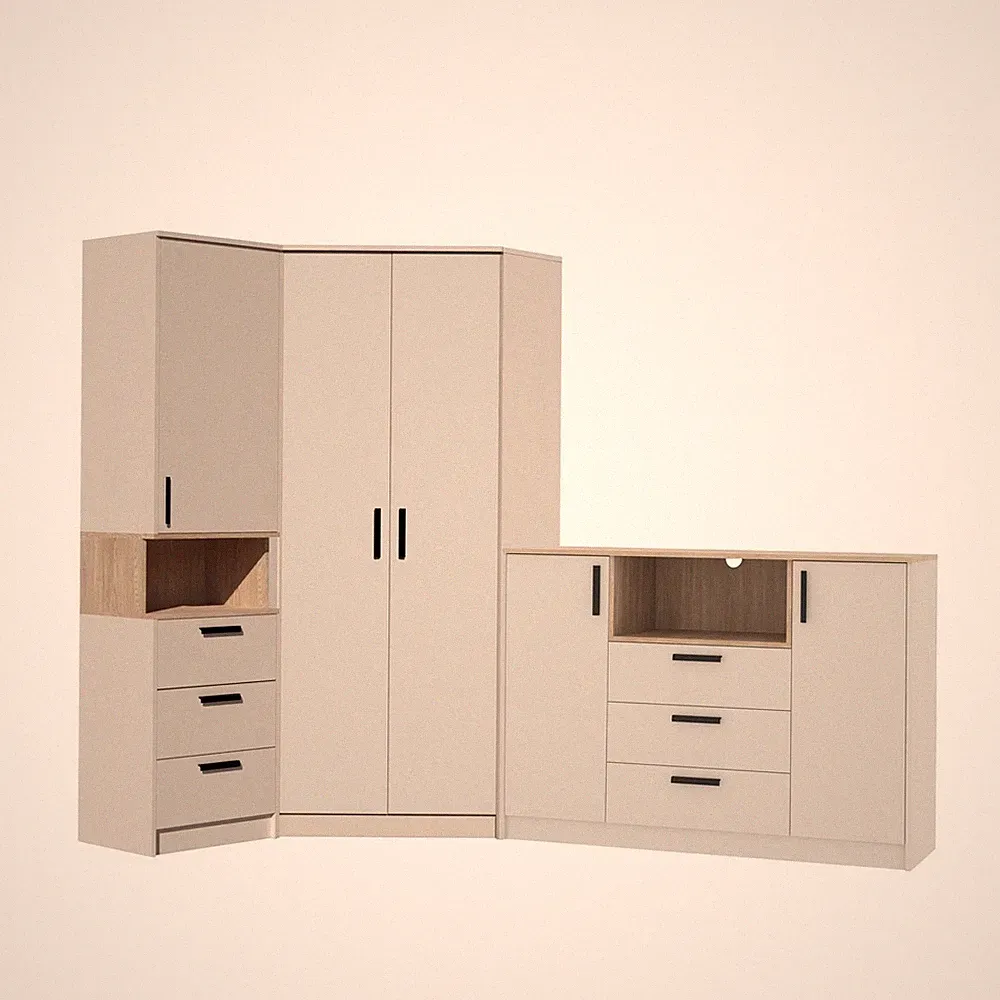 Möbelset GRANT Set 38C Kleiderschrank Kommode Regal Jugendzimmer Wohnzimmer