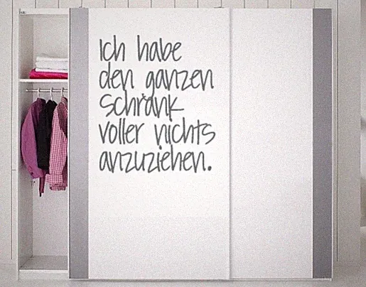 Möbeltattoo Nichts anzuziehen Wandtattoo Schlafzimmer Kleiderschrank wal185