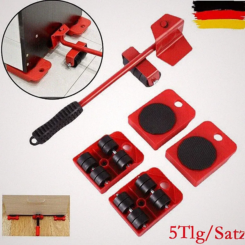 Möbeltransport-Set Möbeltransportrollen 4x Transportroller + Lastenheber 150 kg