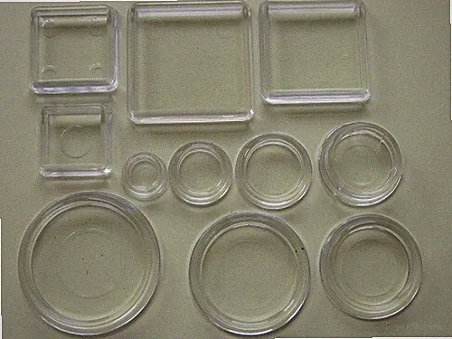 Möbeluntersetzer rund + eckig, transparent, Kunststoff, 11 Größen, Möbelgleiter