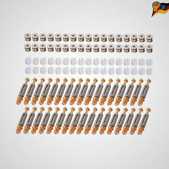 Möbelverbinder Set Exzenter 34 Stück Grau Universalverbinder