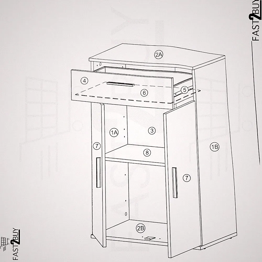 mokebo Mehrzweckschrank 91 cm Midischrank Der Praktische MS4.2 Möbel