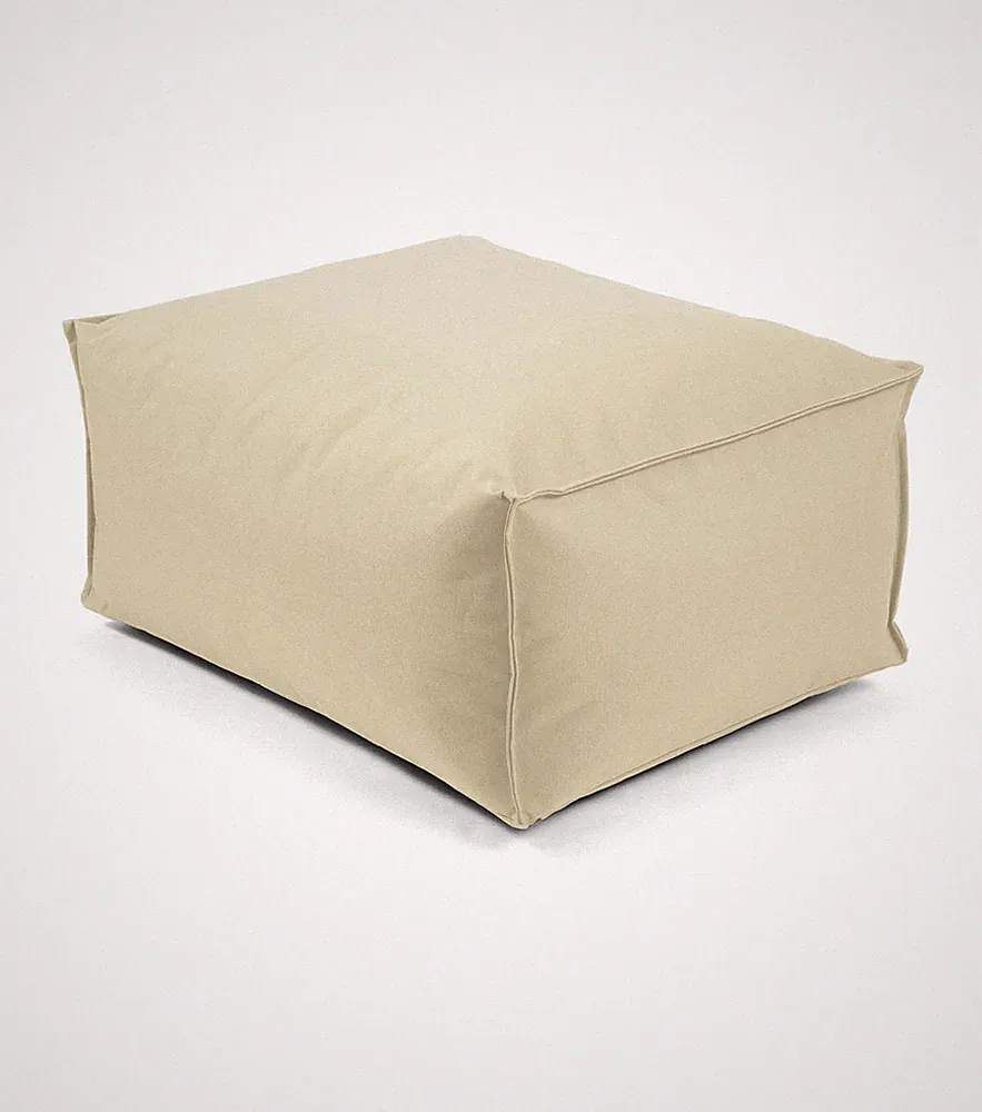 mokebo Outdoor Pouf Hocker 'Der Ruhepouf' Sitzhocker Sitzsack 60x45cm beige