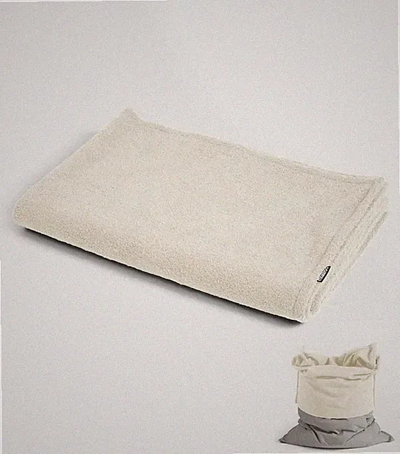 Mokebo Sitzsack Bezug Hülle Teddy Bouclé Beige Kuschelcover Bouclé Stoff946