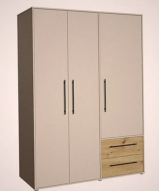 MOKKARIS Kleiderschrank 3-trg. ca.145x201x59 cm Sand / Artisan von Forte