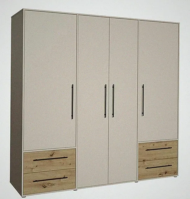MOKKARIS Kleiderschrank 4-trg. Ca 206 cm breit Sand / Artisan von Forte Schrank