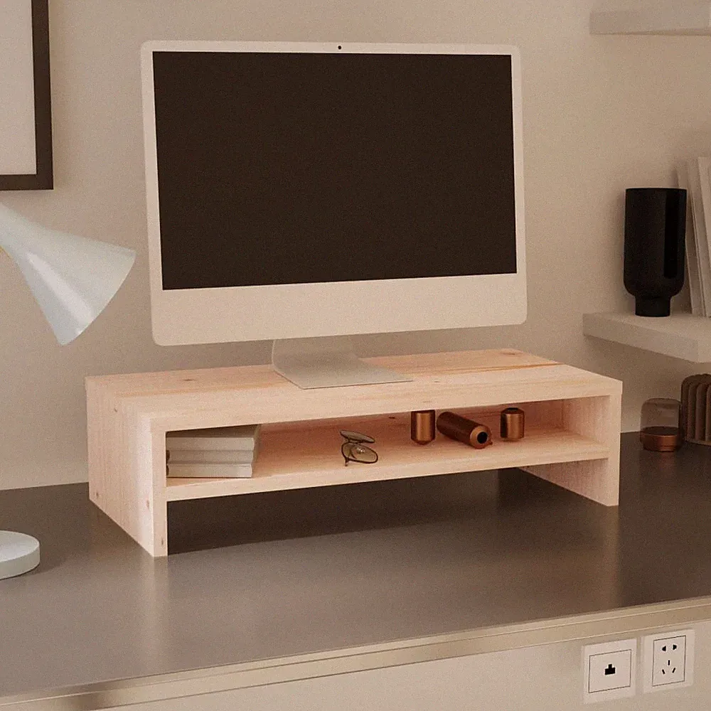 Monitorständer Schreibtischaufsatz Monitorerhöhung Massivholz Kiefer vidaXL