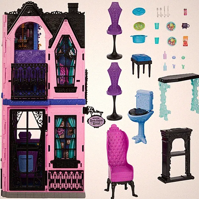 Monster High JBF16 - Boo-tique Hotel - Puppenhaus mit Möbeln, Puppe, Buh-tique