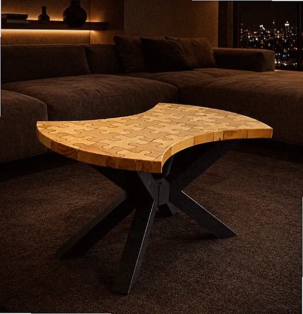 Mosaikplatte – 50 Einzelelemente – Holz & Epoxidharz – Designobjekt Unikat