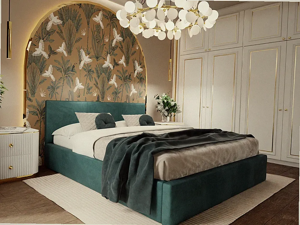 Muralo POLSTERBETT mit Kopfteil Doppelbett Bett mit Bettkaste für Schlafzimmer