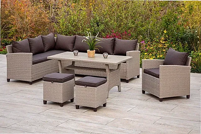 MX Gartenmöbel Palma Lounge-Eckset Esstischgruppe Terrassenmöbel Wintergarten