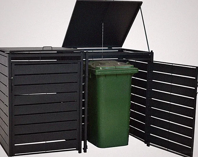MX Mülltonnenabdeckung 2 er 80/120 L Mülltonnenbox Mülltonnenverkleidung Tonne