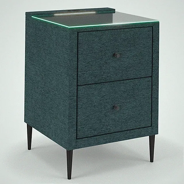 Nachtkommode - türkis - 2 Schubkästen Nachttische Nachtschrank Nachtkommode