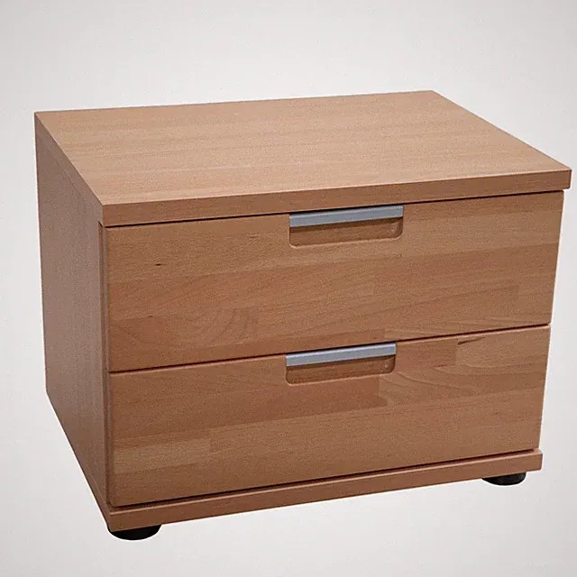 Nachtkonsole Nachttisch Nachtschrank Kommode Siro 2 Schubladen Buche 51x38x37cm
