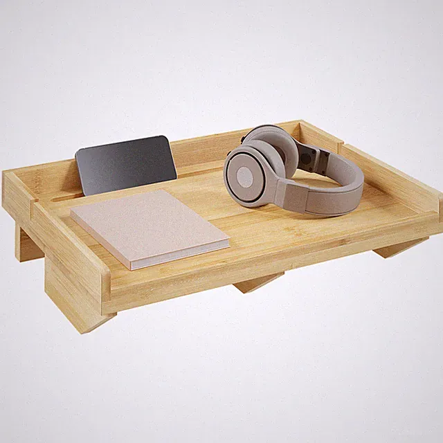 Nachttisch für Bett Nachttisch Bambus Bettablage Bettregal hängend B33xH8xT24 cm