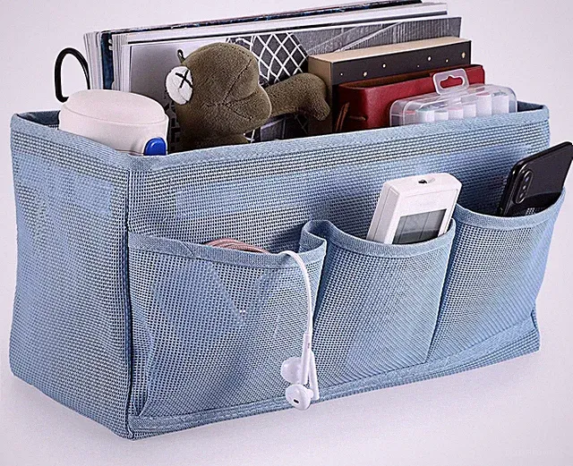 Nachttisch-Hängeaufbewahrung, Betttaschen, Mehrzweck-Organizer, Blau, für