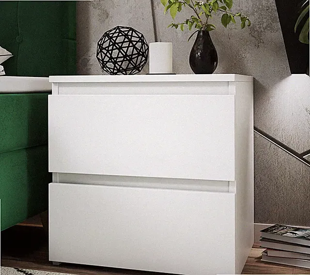 Nachttisch Malwa M2 Nachtschrank Modern Weiß Nachtkonsole Kollektion PR M24