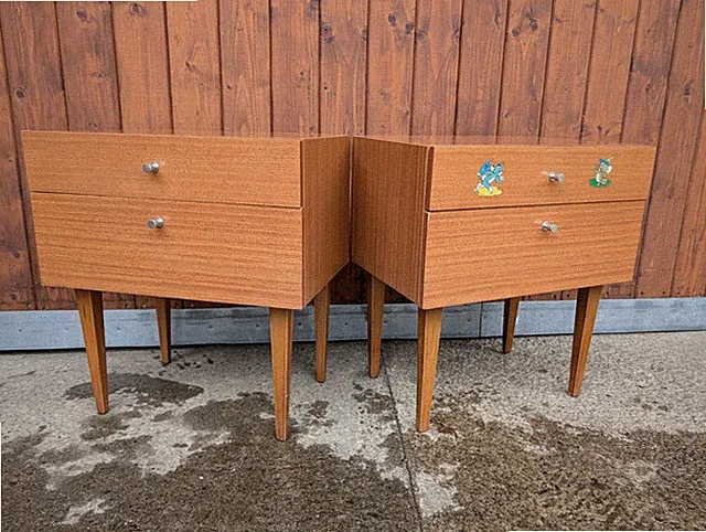 Nachttisch Nachtkonsole 60er Vintage Mini Sideboard Nachtkommode Retro 50er 1/2