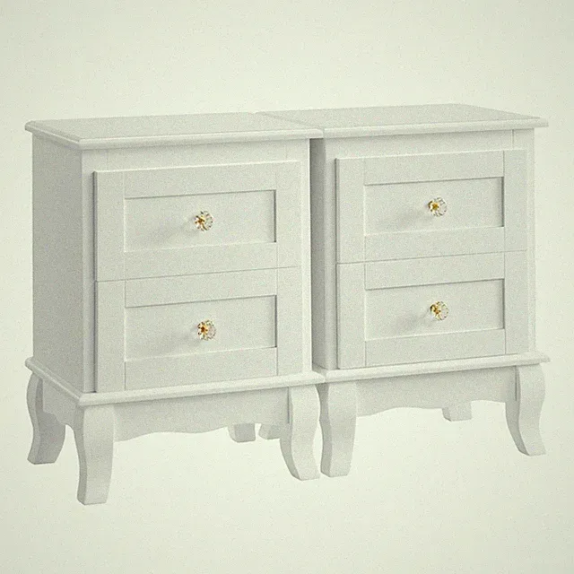 Nachttisch Nachtschrank 2xSchubladen Kommode Beistelltisch Holz Weiß Songmics