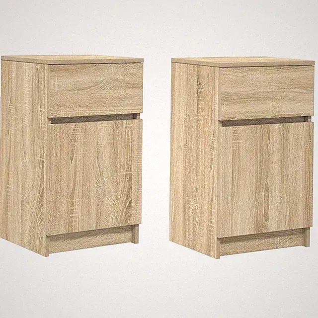 Nachttische 2er Set 39x35x65cm Sonoma Eiche Holz Nachtschrank