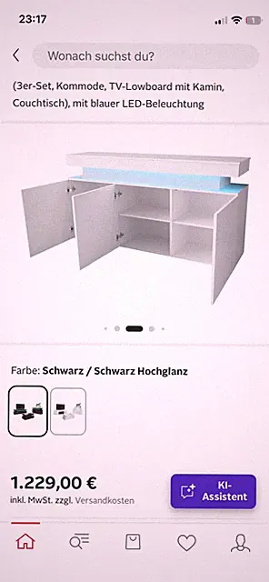 Nagelneue Kommode mit Licht In Schwarz zu Verkaufen Siehe Fotos