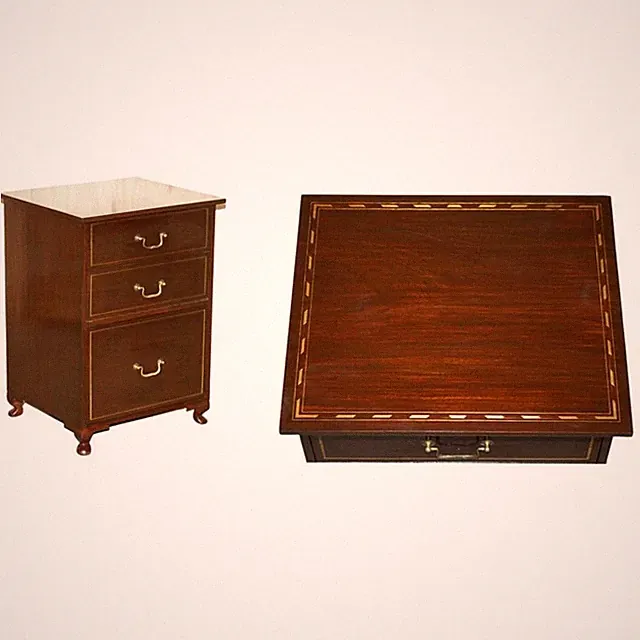 NAPOLEON PALISANDER & MESSING INTARSIEN AKTENSCHRANK MIT TROPFENFRONT SEKRETÄR PLATZ