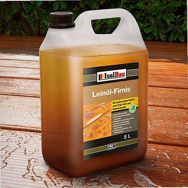 Natürliches LEINÖL- FIRNIS 5 L Holzöl Leinöl Firnis Harzfrei Holzschutz Gekocht