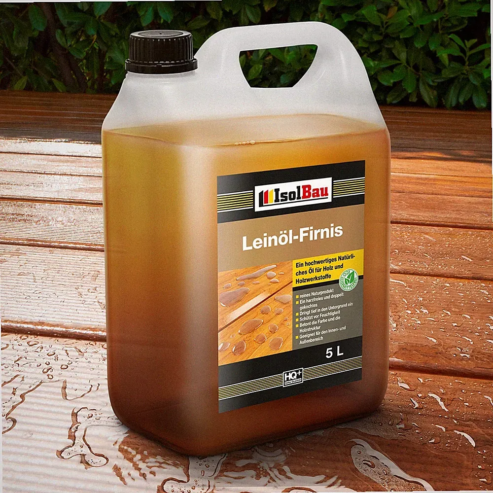 NATUR Holzschutz LEINÖL- FIRNIS 5 L Holzöl Leinölfirnis Holz Möbel Lasur ACTION