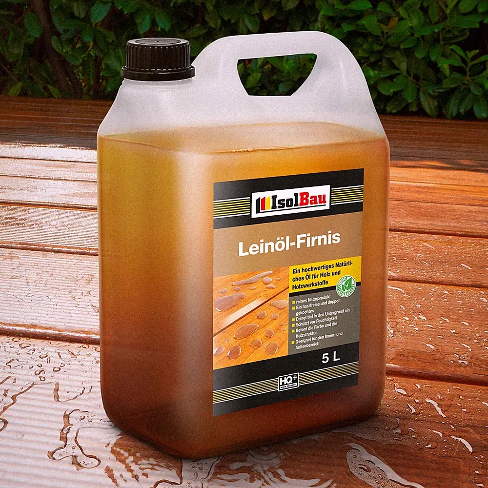 NATUR Holzschutz LEINÖL- FIRNIS 5L Holzöl Gekocht Leinölfirnis Holz Möbel Lasur