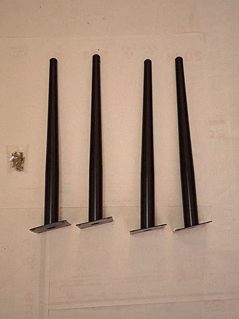 NEU 4x Möbelfüße Metall Schwarz 43 cm Tischbeine Sofabeine inkl. Schrauben