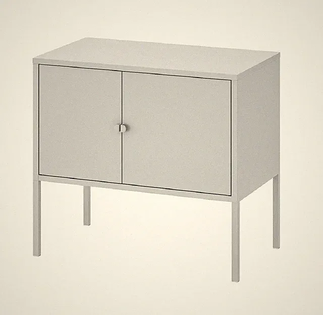 Neu Ikea Schrank Schrank für Home Office Aufbewahrung Wohnzimmer Metall grau 60x35cm