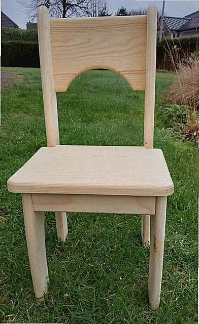 NEU Kinderstuhl unbehandelt aus Massiv Holz ( Fichte ) Handarbeit
