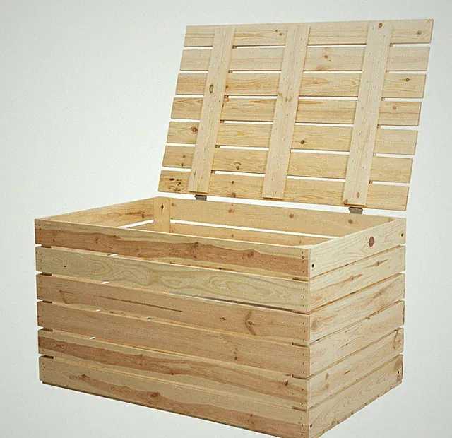 Neue Holztruhe natur *groß* 80x50x39 cm