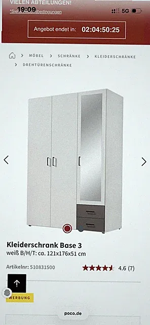 Neuer Kleiderschrank mit 3 Türen