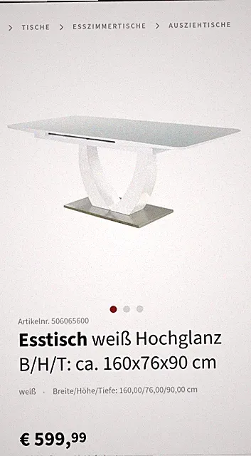 Neuwertiger Esstisch mit 6 Stühlen, Beschreibung siehe Fotos