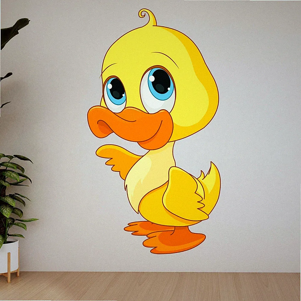 Niedliches Entchen Wandtattoo, Baby Ente Wandbild, Kinderzimmer Deko, süß