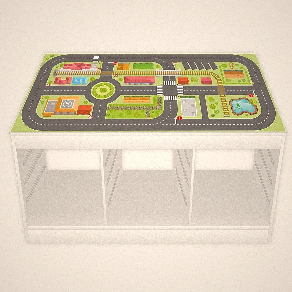 nikima - Spielfolie/ Möbelfolie für IKEA TROFAST Stadtleben Aufkleber Sticker Ki