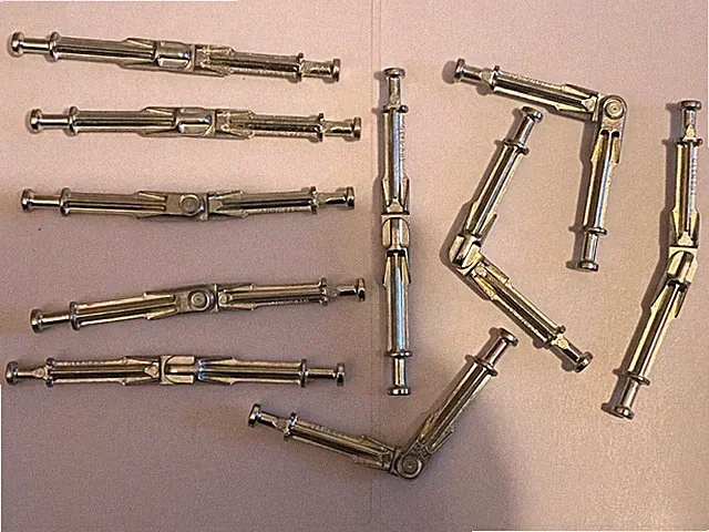 Nockenschloss Dübel für Ikea Teil 123026 (MANDAL etc.) - biegsamer Winkel (10er Pack)
